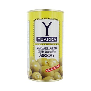 Imagen de YBARRA Aceitunas verdes manzanilla rellenas de anchoa YBARRA lata de 150 g.