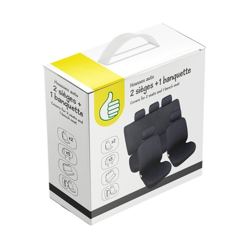 Cubre asiento Scandi color negro, AUCHAN.