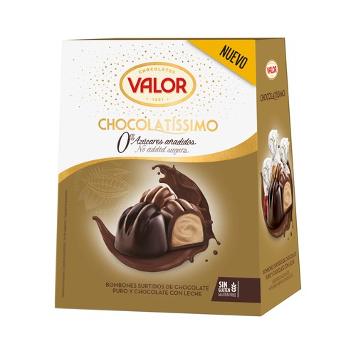 Bombones de chocolate puro y chocolate con leche VALOR CHOCOLATÍSSIMO 200 g.