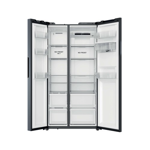 Frigorífico americano 177,7cm CANDY CNSQ2T918EWX, NO FROST, clasificación energética: E, H: 177,7cm A: 90,8cm, F: 64,7cm, capacidad total: 523L.