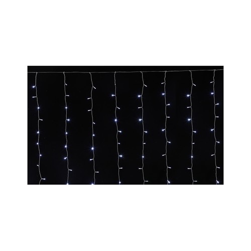 Cortina con 400 Led blanco puro 4mx2m, 9 funciones, para exterior ACTUEL.