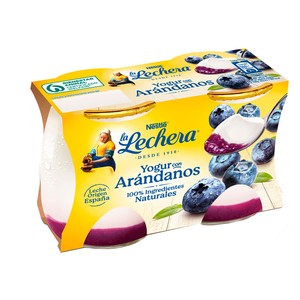 LA LECHERA Yogur con arándanos y leche entera de origen España de Nestlé 2 x 125 g.