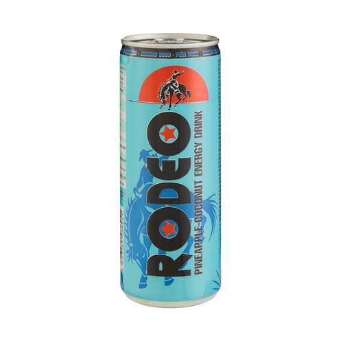 RODEO Bebida energética sabor piña coco lata 250 ml.
