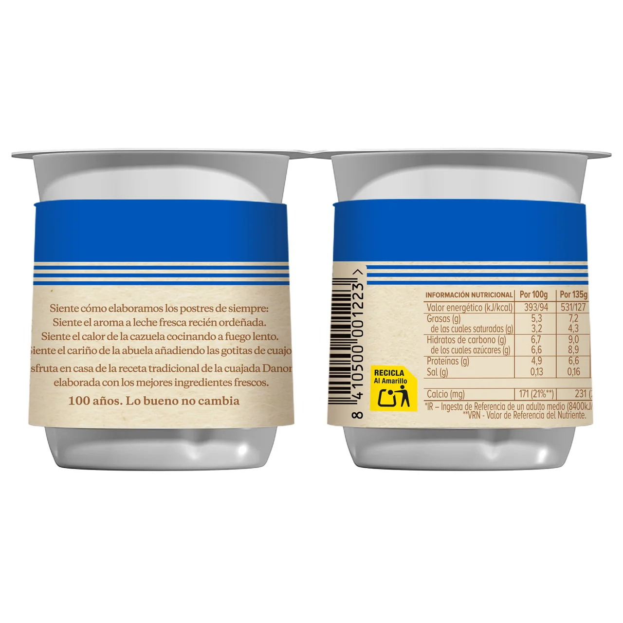 Cuajada azucarada de leche fresca, elaborada de forma tradicional 2 x 135 g.