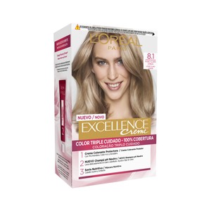 L´ORÉAL PARIS Excellence creme Tinte de pelo permanente tono 8.1 Rubio claro ceniza.