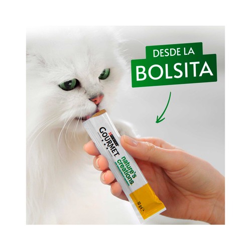 PURINA GOURMET Snack gatos con buey PURINA GOURMET NATURE CREATIONS 5 x 10 g.