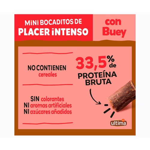 ULTIMA Snack perro mini bocaditos intensos ternera 40 gr.