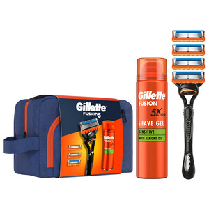 Imagen de GILLETTE Fusion 5 Neceser con maquinilla, recambio y gel de afeitar.