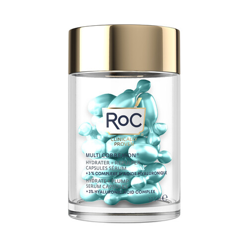 ROC Cápsulas biodegradables de sérum con ácido Hialurónico y acción hidratante ROC Hidrate + plump 30 uds.