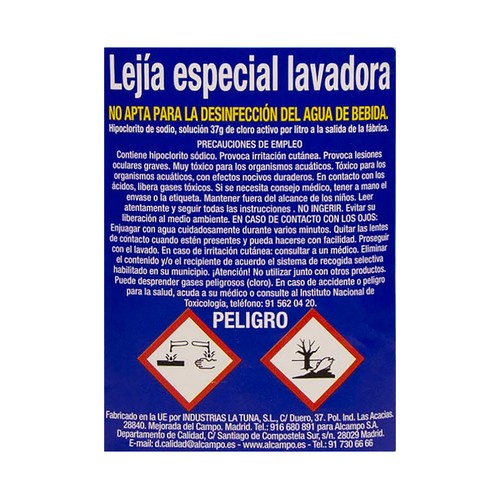 PRODUCTO ALCAMPO Lejía para ropa especial para lavadora  2 l.