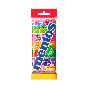 MENTOS Roll de caramelos masticables con zumo de frutas MENTOS 3 x 38 g.