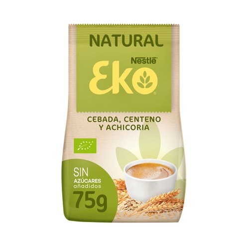 EKO Natural de Nestlé Cereales solubles Ecológicos (cebada, centeno y achicoria), sin azúcares añadidos 75 g.