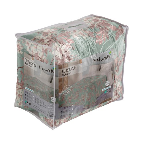 Edredón reversible para cama 90/105 180x260 300GRS individual color strawberry. NATURALS