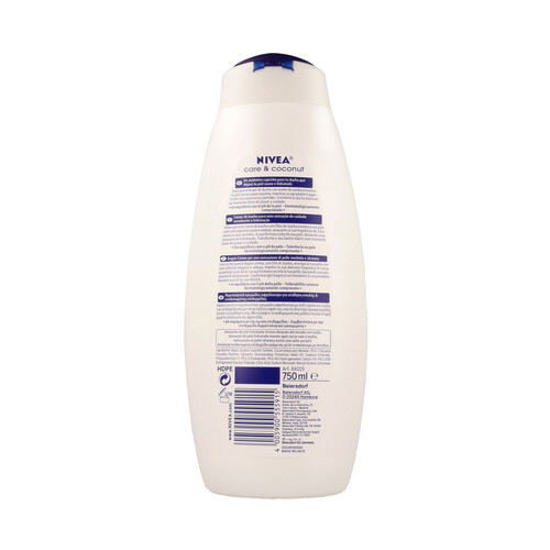 NIVEA Gel para ducha o baño con aceite de Jojoba y fragancia a Coco NIVEA 750 ml.