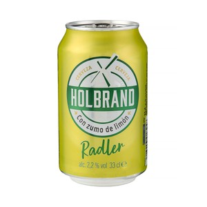 Cerveza radler con zumo de limón lata 33 cl.
