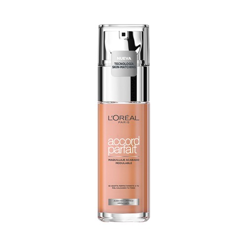 L´ORÉAL PARIS  Accord parfait  Tono 2R Vanille rosé Base maquillaje con textura fundente y sin efecto máscara.