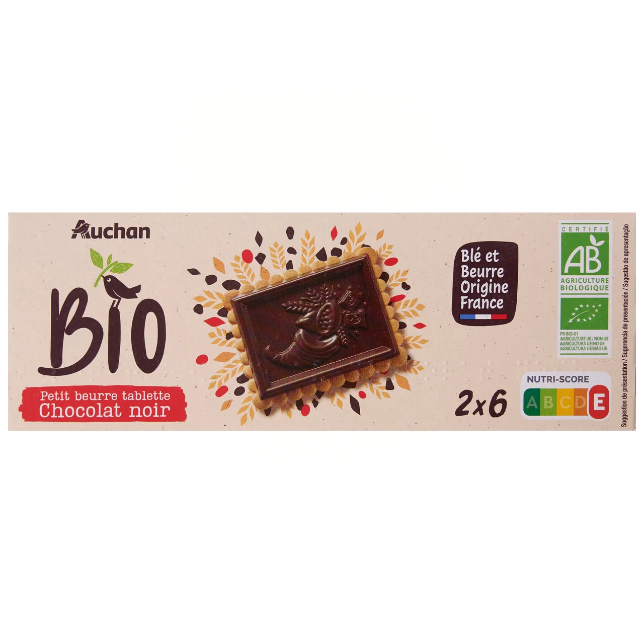 PRODUCTO ALCAMPO Bio Galletas de mantequilla con chocolate negro, ecológicas 150 g.