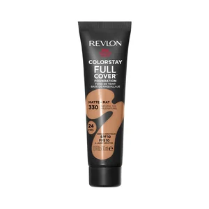 REVLON Colorstay full cover Tono 330 Natural tan Base de maquillaje de textura ligera, cobertura 100% mate 30 ml.