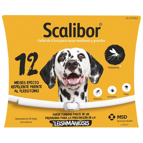 SCALIBOR Collar (65 cm) antiparasitario para razas medianas y grandes.