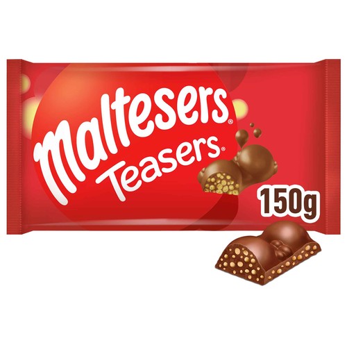 MALTESERS Teasers Tableta de chocolate relleno de frutos secos 150 g.