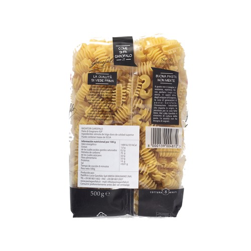 GAROFALO Pasta de sémola de trigo duro Radiatori nº 87 GAROFALO 500