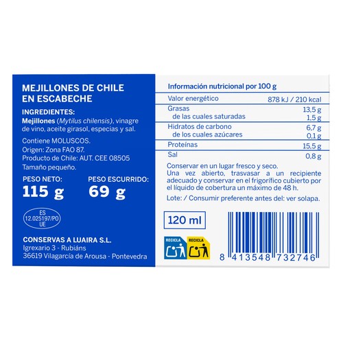 GRANDES HOTELES Mejillón en escabeche 69 g.