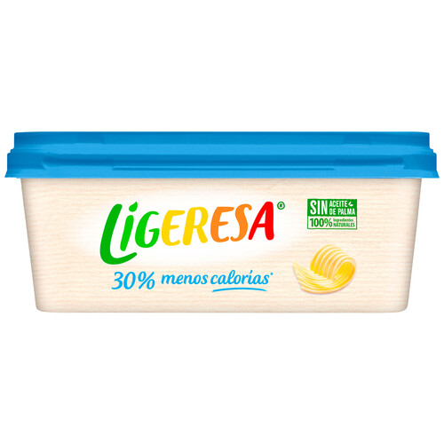 Tarrina de margarina con un 30% menos de calorias, elaborada con ingredientes 100% naturales LIGERESA 250 g.