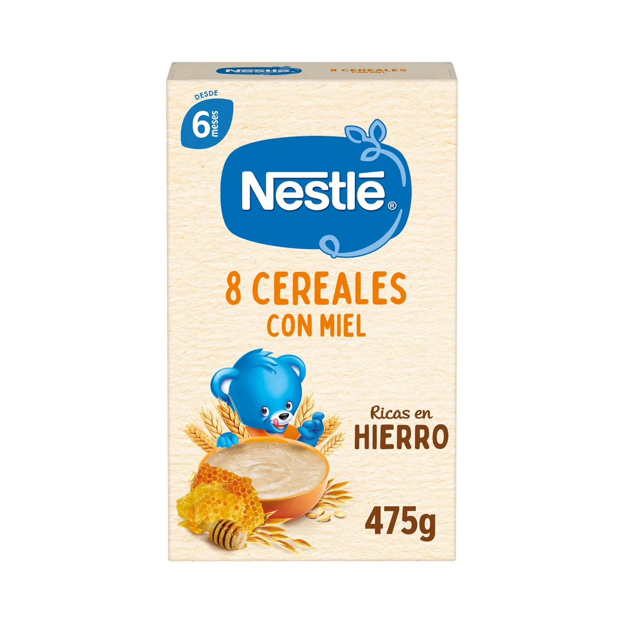 Papilla de 8 cereales con miel a partir de 6 meses 475 g.