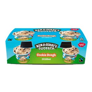 Imagen de BEN & JERRY´S Duo pack Tarrinas de helado de vainilla con trozos de masa de galleta y chocolate 2 x 100 ml.