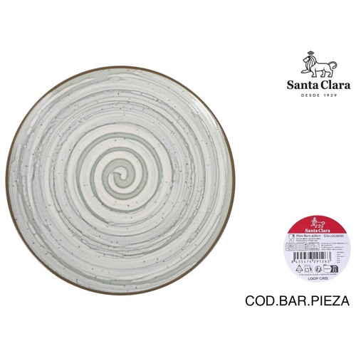 Plato llano 26cm melamina, modelo Loop gris. MONACO