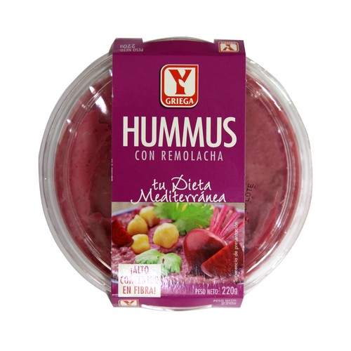 Y GRIEGA Hummus con remolacha Y GRIEGA 220 g.