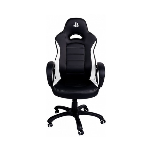 Silla gaming NACON PS4OFCH-350ESS, altura ajustable, apoya brazos fijo, blanco y negro.