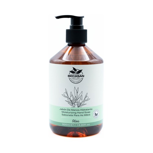 BECASAN Nature Jabón de manos líquido hidratante con aroma a oliva 500 ml.