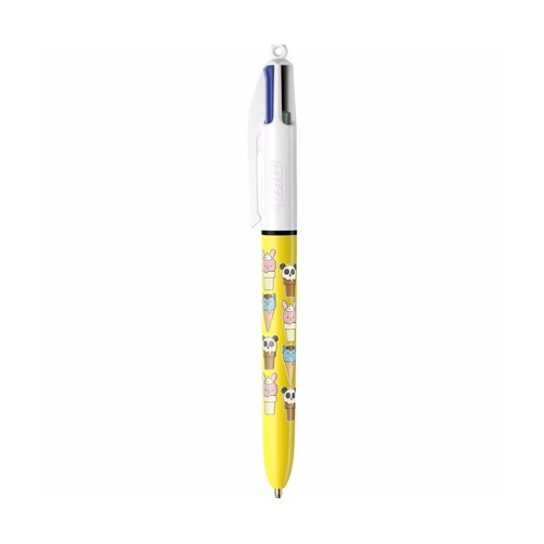 3 bolígrafos BIC de 4 colores cuttie food.