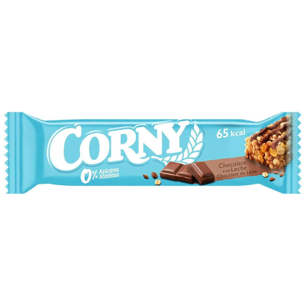 Barritas de cereales con chocolate con leche, sin azúcares añadidos 6 x 20 g.