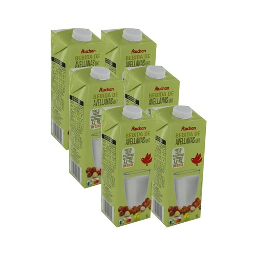 AUCHAN Bebida vegetal de avellana 6 x 1 l. Producto Alcampo