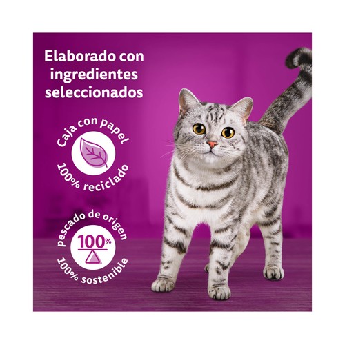 WHISKAS Tasty mix Alimentación para gatos húmeda 4x85 g.