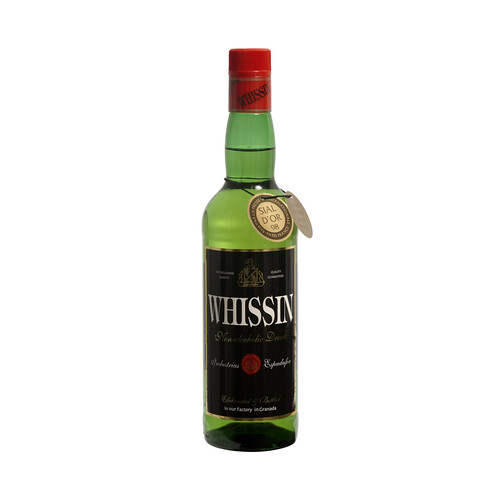 Licor de whisky sin alcohol WHISSIN botella de 70 cl.
