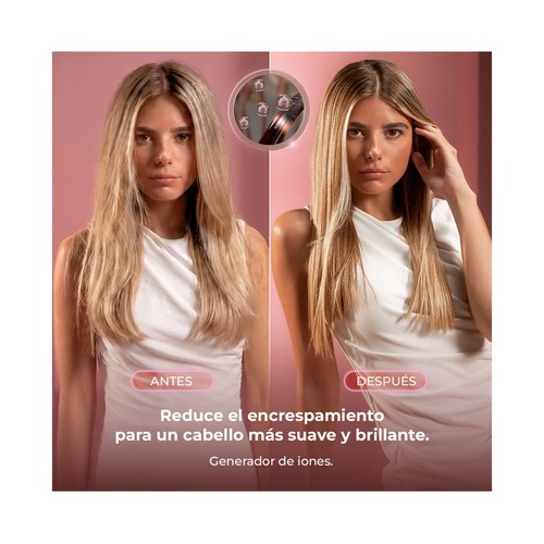 Moldeador CECOTEC 8 en 1 Gyro Champagne,  aire caliente, 8 accesorios, tecnología iónica