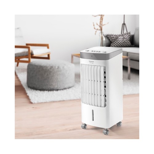 Climatizador portátil TAURUS R403, ventilador y humidificador, 65W, 3 velocidades, depósito 3,5L.