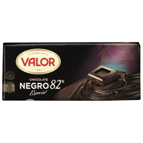 VALOR Chocolate negro 82% cacao especial 170 g.
