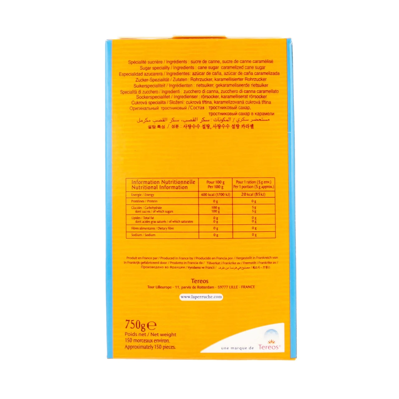 Azúcar moreno de caña en terrones 750 g.