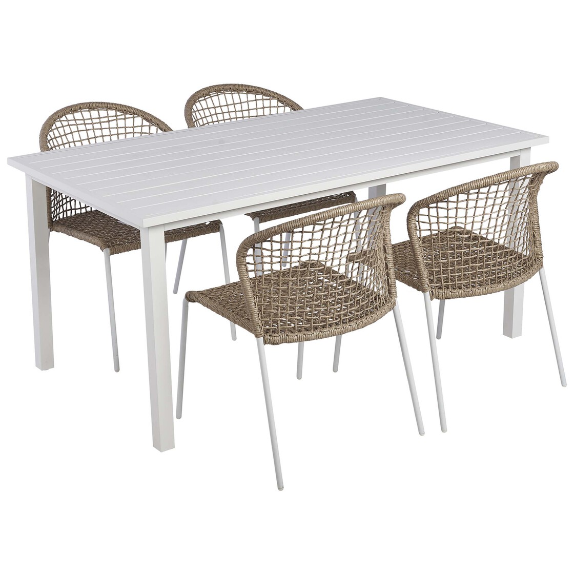 Mesa de jardín de aluminio rectangular, 160x90x75cm. GARDENSTAR ALCAMPO