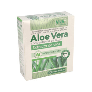 VIVE+ SALUD Y VIDA Complemento alimenticio a base de aloe vera VIVE + SALUD Y VIDA 10 uds. de 10 ml.