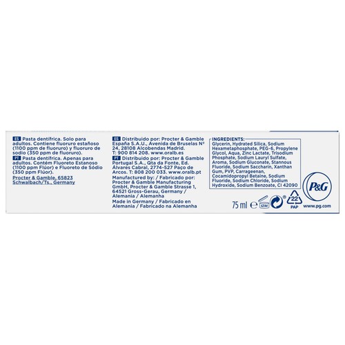 ORAL-B Advanced Pasta de dientes fortalecedora del esmalte, sabor hierbabuena y eucalipto 75 ml.