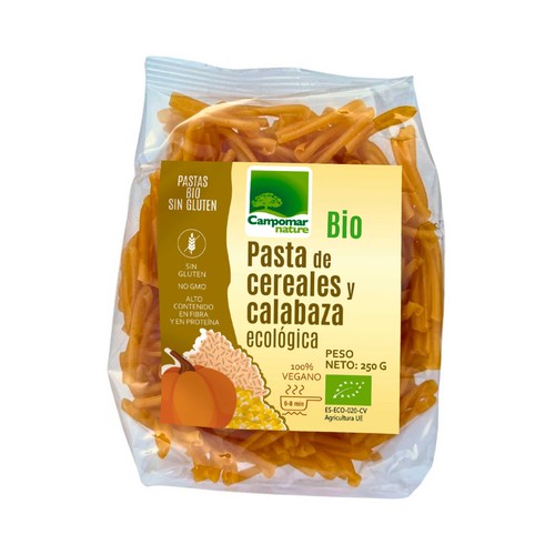 CAMPOMAR NATURE Bio Pasta de cereales y calabaza ecológica 250 g.