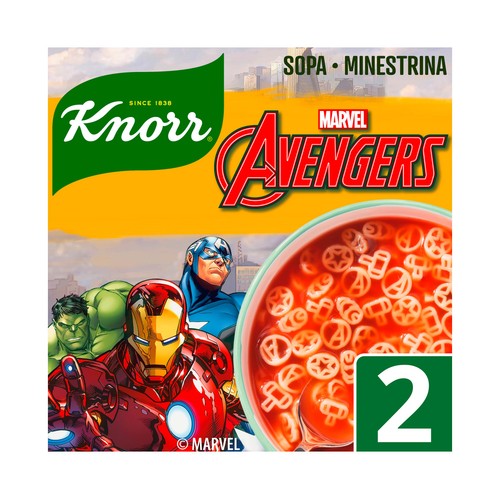 KNORR Sopa deshidratada de vengadores 40 g.