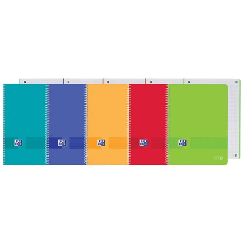 Cuaderno A4 Cuadrícula 5x5 Europeanbook modelo 1 Live & Go, diseño Vivos surtidos. OXFORD.