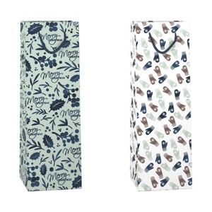 Imagen de Bolsa de regalo para 1 Botella de Vino modelos surtidos Navidad, AUCHAN