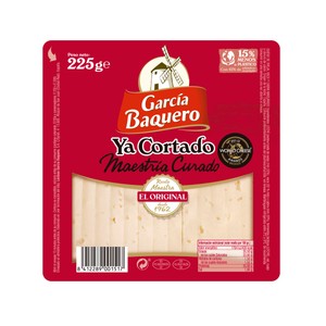 GARCÍA BAQUERO Queso curado de oveja, cabra y vaca Ya Cortado GARCÍA BAQUERO, cuña de 250 g.